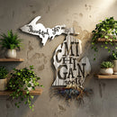 Thankful For My Michigan Roots Metal Wall Art - Michigan Metal Artwork