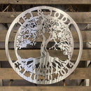 Tree Of Life Monogram Metal Wall Art - Michigan Metal Artwork