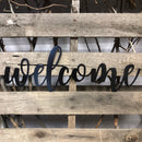 Welcome Cursive Metal Wall Art - Michigan Metal Artwork
