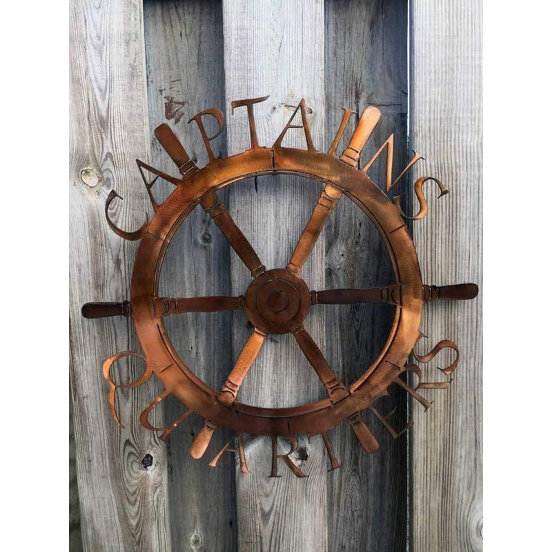 Captains Wheel Metal Wall Art - Michigan Metal Artwork