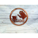Coffee Carafe Welcome Metal Wall Art Sign - Michigan Metal Artwork