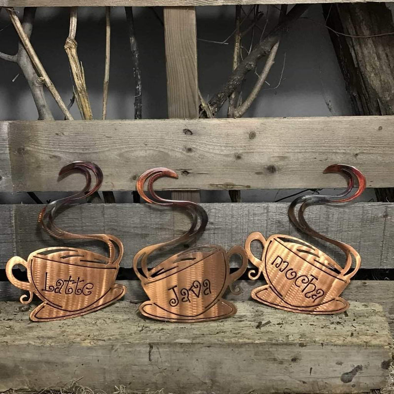 Coffee Lovers 3 Piece Set Metal Wall Art - Michigan Metal Artwork