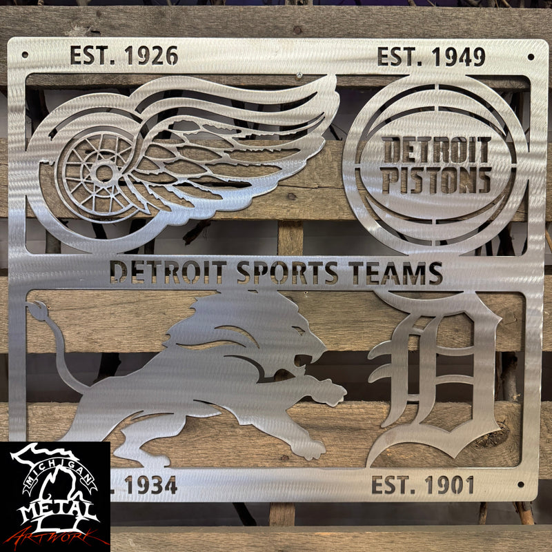 Detroit Sports Teams Metal Wall Art