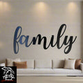 Family Cursive Metal Wall Art Decorative Words