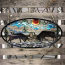 Fighting Elk Metal Wall Art Scene - Michigan Metal Artwork