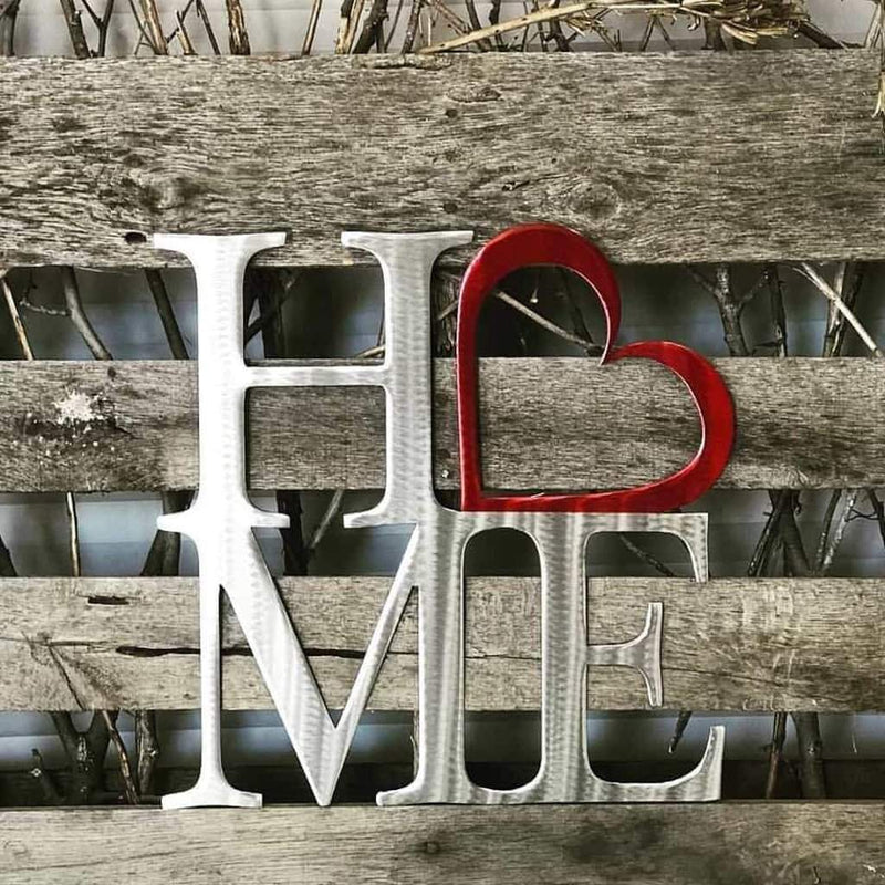 Home With Heart Metal Wall Art - Michigan Metal Artwork