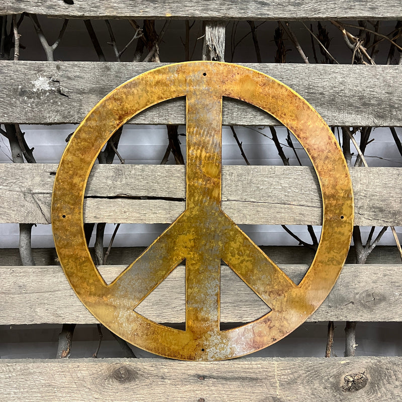 Peace Symbol Metal Wall Art - Michigan Metal Artwork