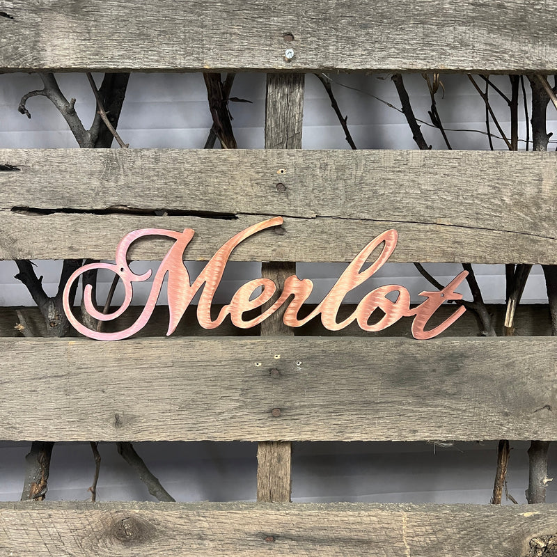 Wine Names Metal Wall Art - Michigan Metal Artwork