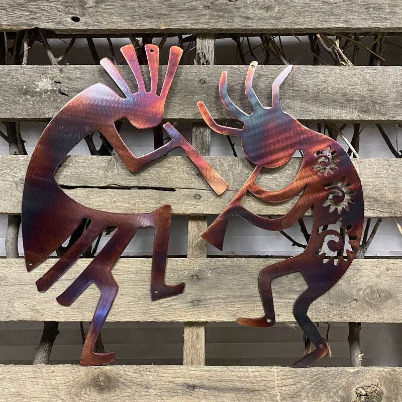 Kokopelli Spirit Of Music Metal Wall Art (2 Piece Set) - Michigan Metal Artwork