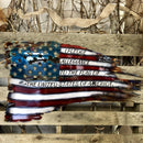 War Torn American Flag Metal Wall Art - Michigan Metal Artwork