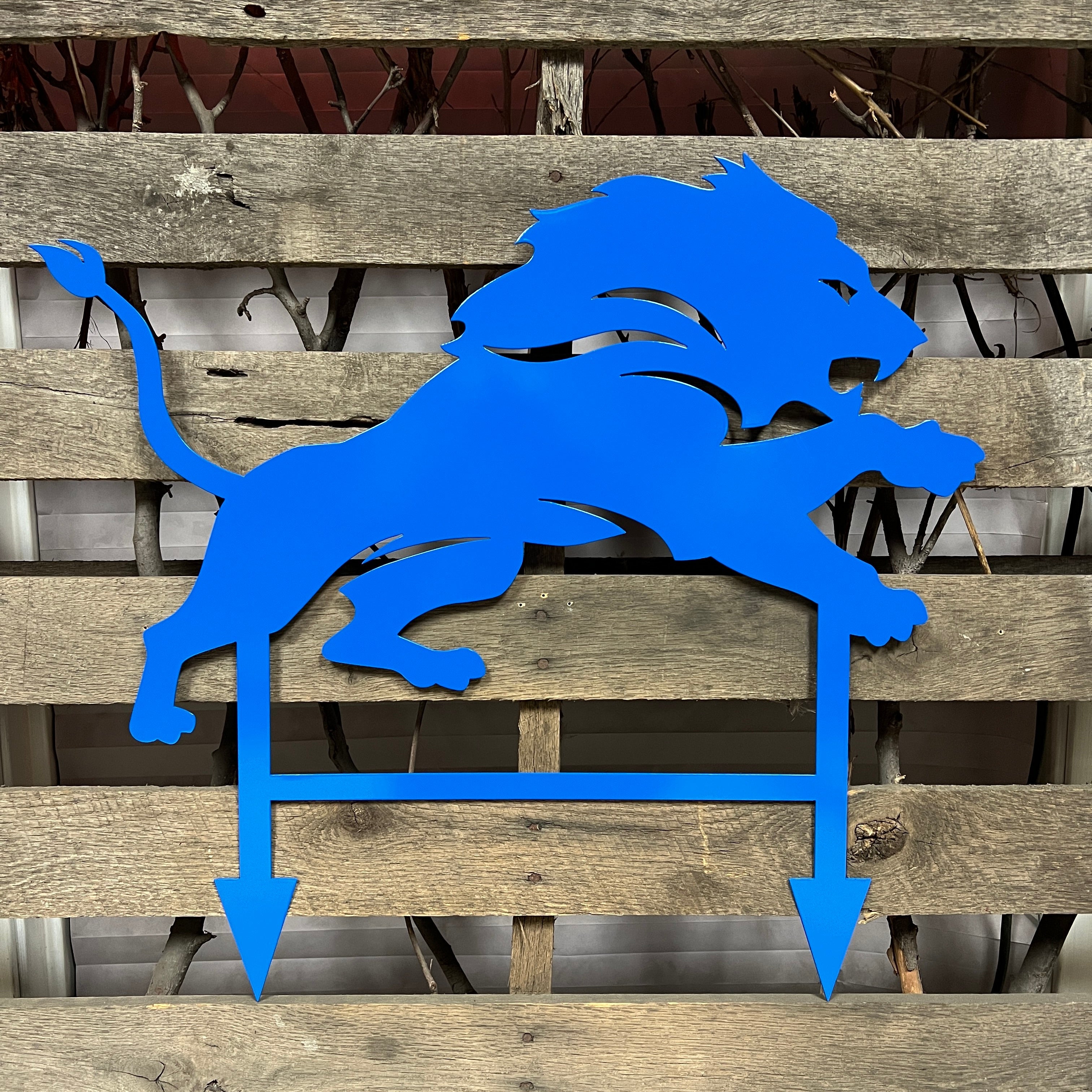 Detroit lions metal yard art michigan metal artwork