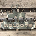 Deer Welcome Sign Metal Wall Art - Michigan Metal Artwork