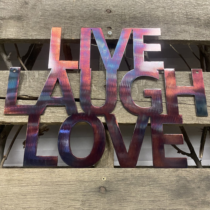 Live Laugh Love Metal Wall Art - Michigan Metal Artwork