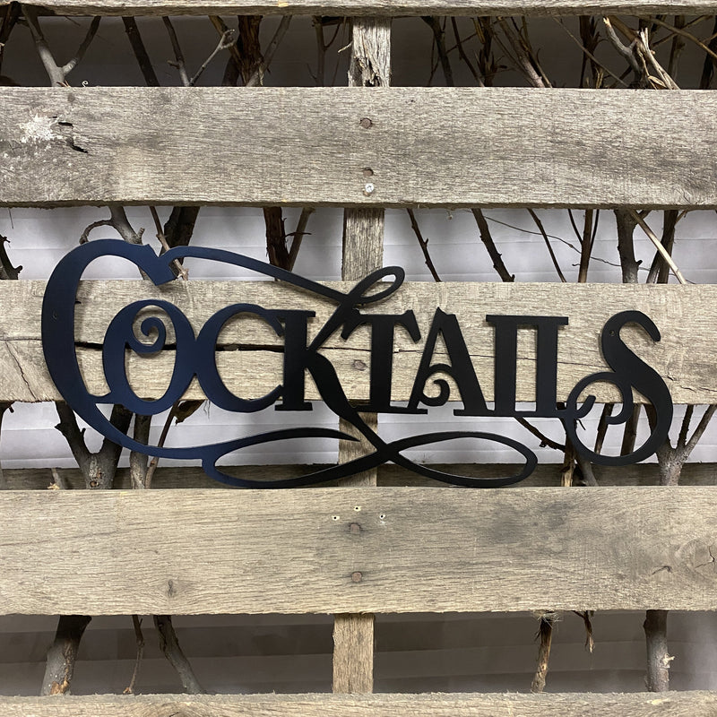 Cocktails Sign Metal Wall Art - Michigan Metal Artwork