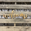 Welcome Cursive Metal Wall Art - Michigan Metal Artwork