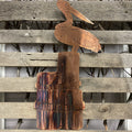 Pelican On A Stump Metal Wall Art - Michigan Metal Artwork