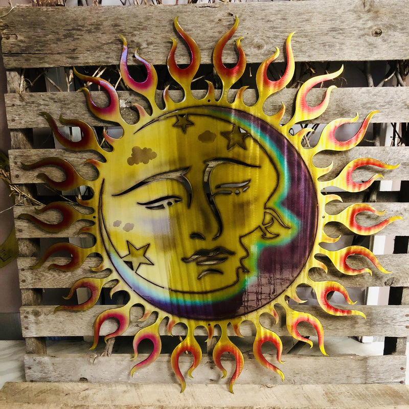 Celestial Sun & Moon Metal Wall Art - Michigan Metal Artwork