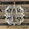 Framed Split Letter Monogram Metal Wall Art - Michigan Metal Artwork