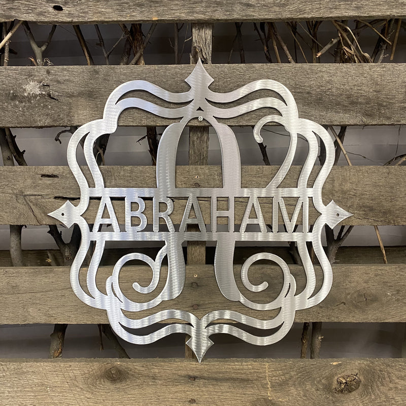 Framed Split Letter Monogram Metal Wall Art - Michigan Metal Artwork