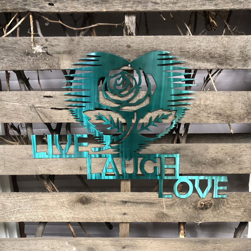 Live, Laugh, Love Metal Wall Art - Michigan Metal Artwork