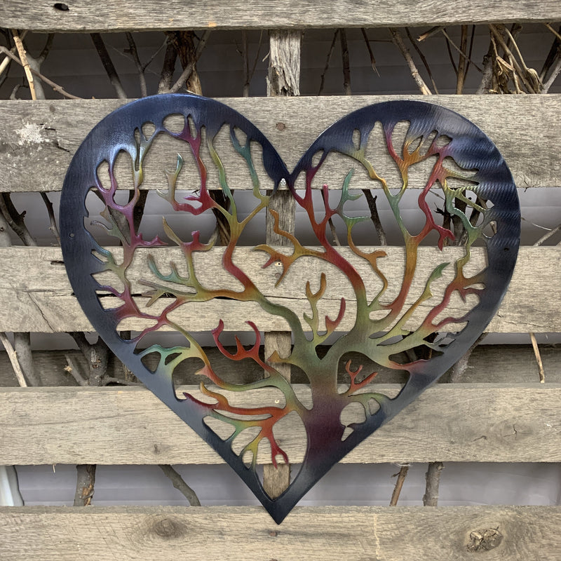 Heart Tree Of Life Metal Wall Art - Michigan Metal Artwork