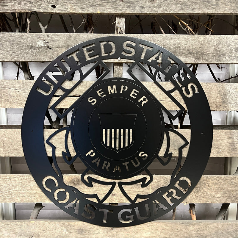 United States Coast Guard Metal Wall Art Logo - Michigan Metal Artwork