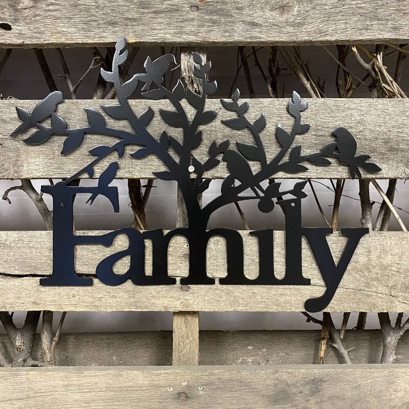 Family Tree With Birds Metal Wall Art - Michigan Metal Artwork