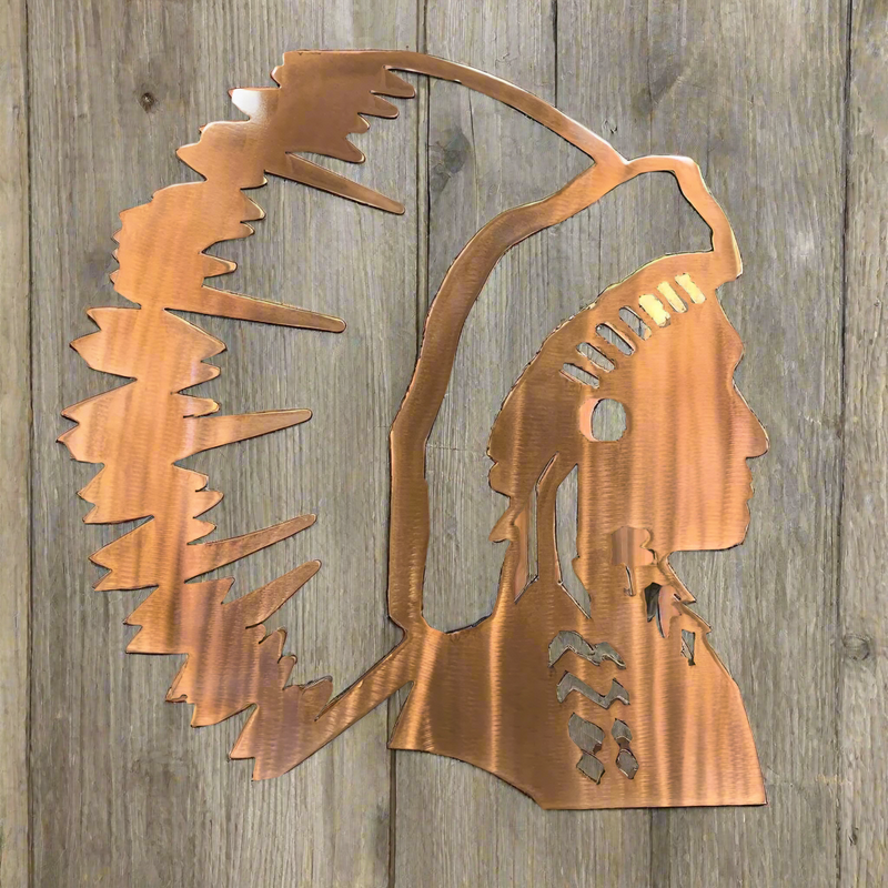 Indian Chief Metal Wall Art - Michigan Metal Artwork