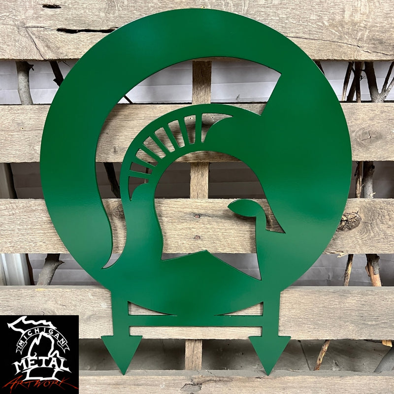 Michigan State Spartans Logo Metal Yard Art