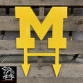 Michigan Wolverines Metal Yard Art 12 X 10 / Yellow