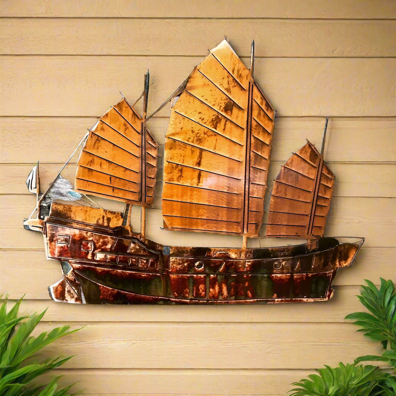 Old Wooden Sailing Ship Metal Wall Art - Michigan Metal Artwork