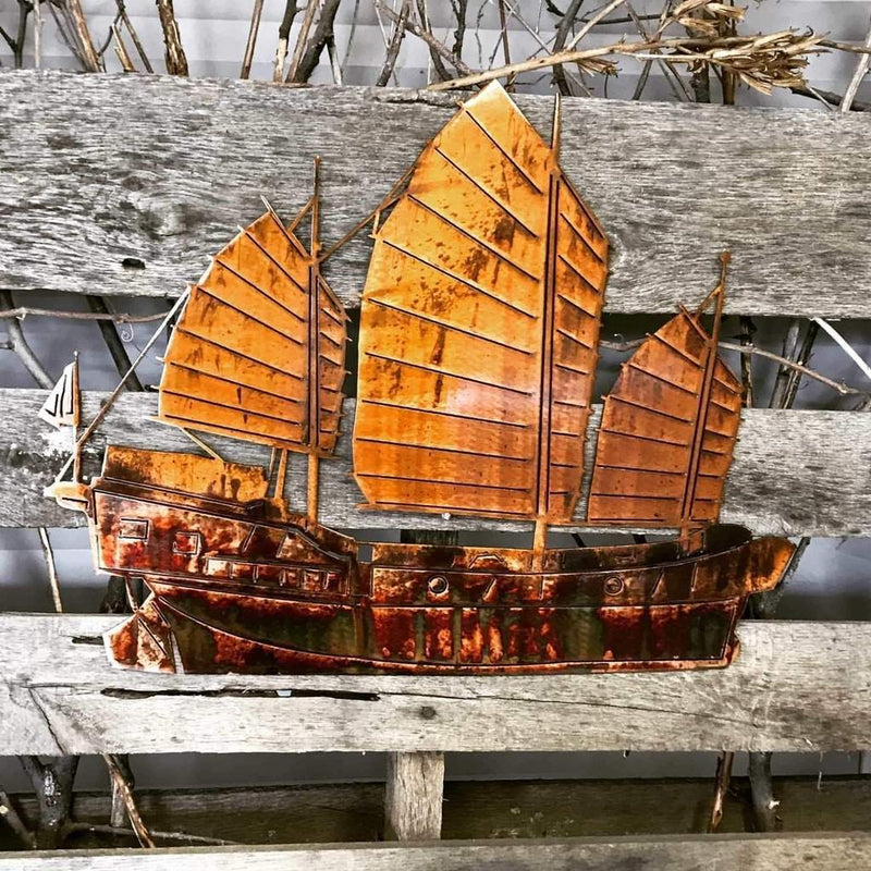 Old Wooden Sailing Ship Metal Wall Art - Michigan Metal Artwork