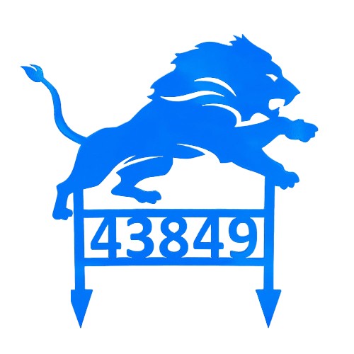 Detroit Lions Custom Address Metal Yard Art