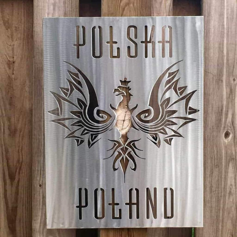 Polish Flag Custom Metal Wall Art - Michigan Metal Artwork