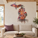 Thankful For My Michigan Roots metal wall art in inferno, displayed in a Michigan home interior.