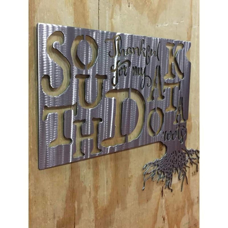 Thankful For My South Dakota Roots Metal Wall Art - Michigan Metal Artwork