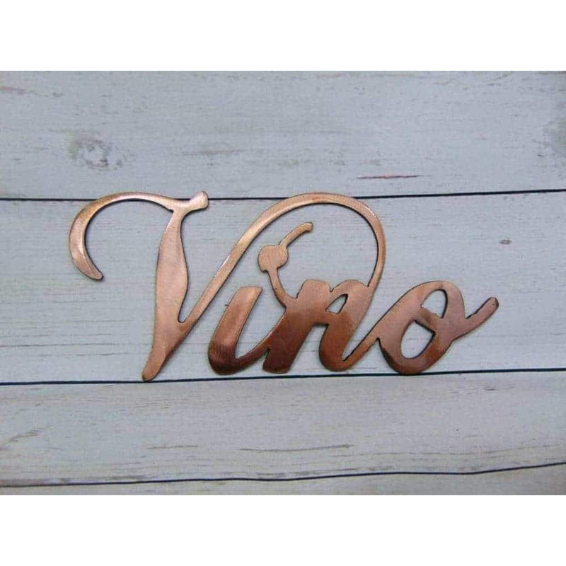 Vino Sign Metal Wall Art - Michigan Metal Artwork