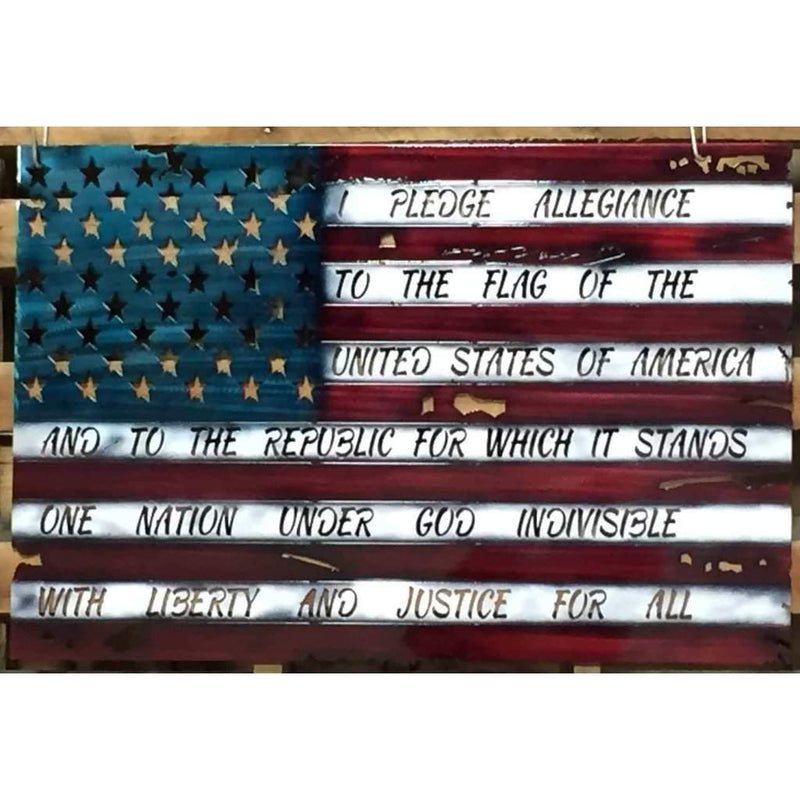 Weathered American Flag Metal Wall Art - Michigan Metal Artwork