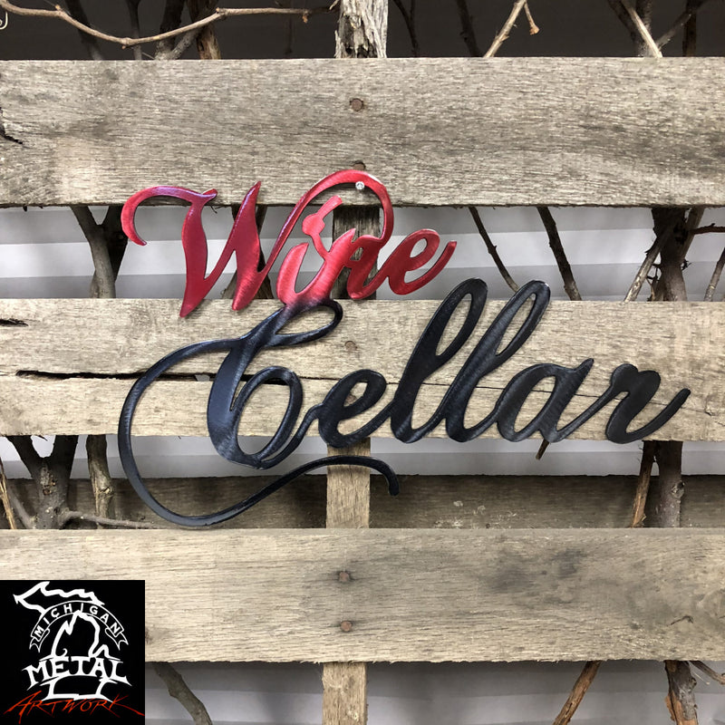 Wine Cellar Metal Wall Art Sign