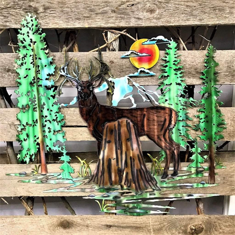 Woodland Deer Metal Wall Art