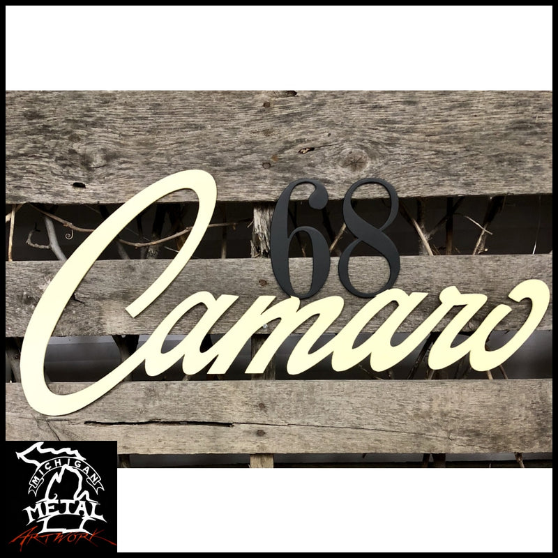 68 Camaro Logo Metal Wall Art Cars
