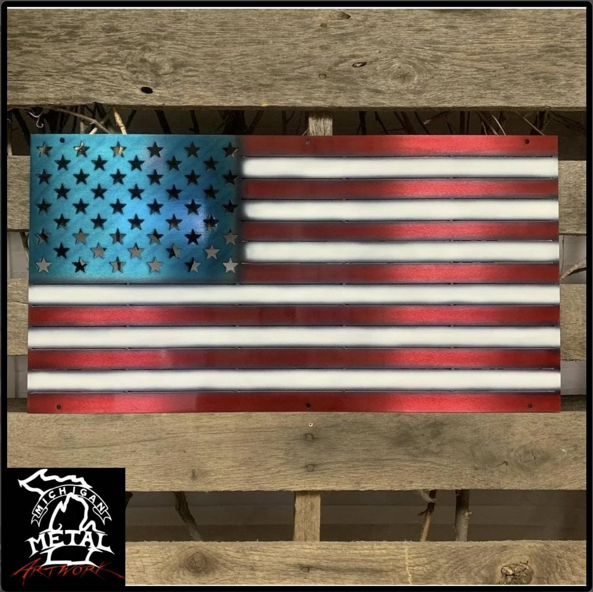 Shops American Flag Sign | Rusted Steel Sign | Decorative Metal | Wall Art | Best Selling Item