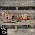 Cocktails Sign Metal Wall Art Copper Bronze Signs