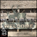 Deer Welcome Sign Metal Wall Art Camouflage Hunting