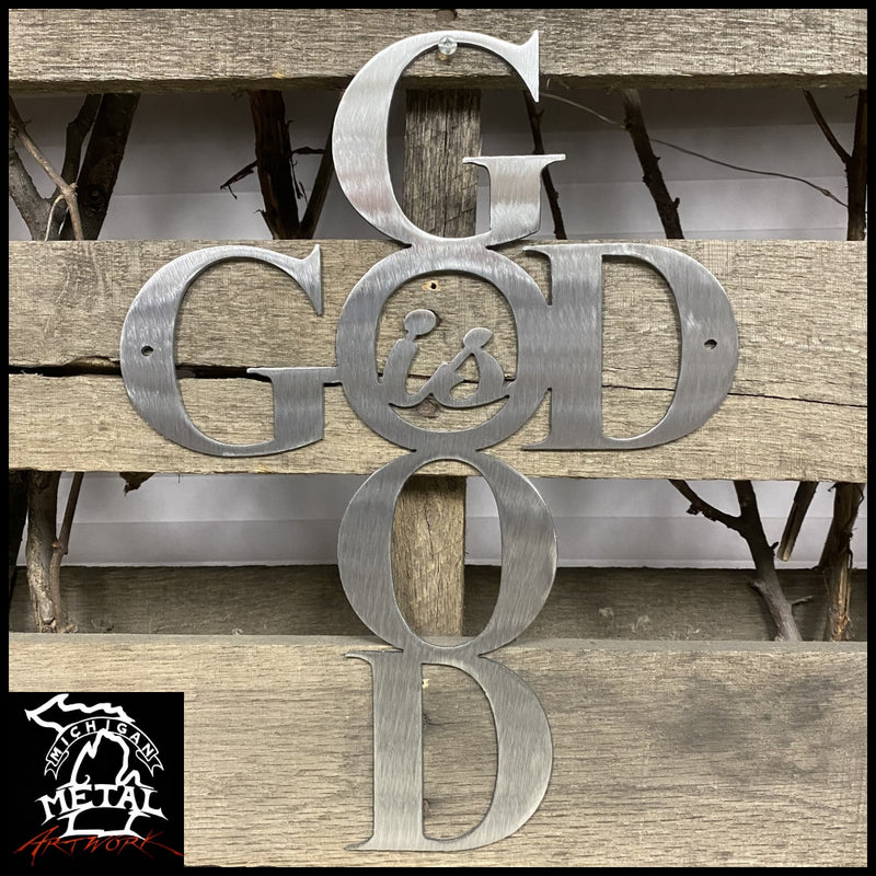 God Is Good Metal Wall Art Polished Religious