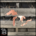 Great Lakes Silhouette Metal Wall Art 12 X 8 / Copper Michigan Themed