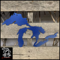 Great Lakes Silhouette Metal Wall Art 12 X 8 / Metallic Blue Michigan Themed