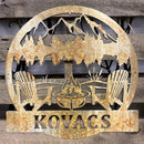 Campfire Monogram Metal Wall Art - Michigan Metal Artwork