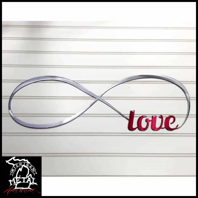 Infinity Love Band Metal Wall Art Red Novelty