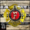 International Association Of Fire Fighters Logo Airbrushed Gold / Red Black First Responders